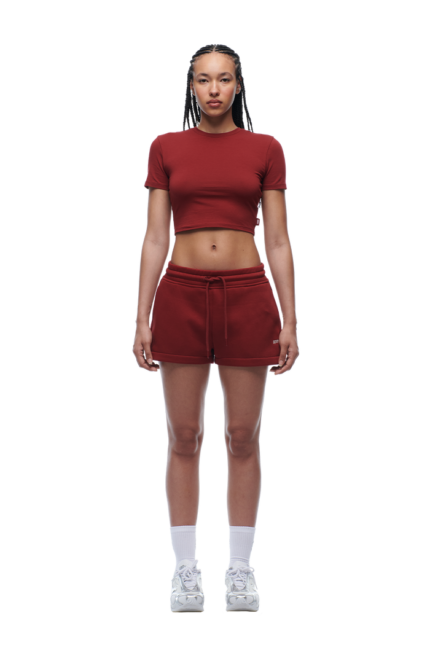 6PM Season WMNS CROPPED T-SHIRT WINE RED